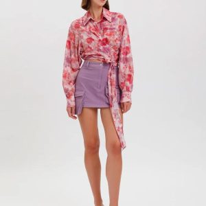 WEILI ZHENG MINI GONNA IN BULL VIOLET