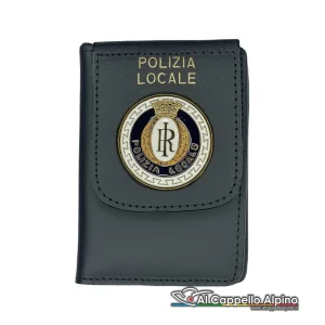 Portatesserino portafoglio Vega Holster Polizia Locale, in cuoio
