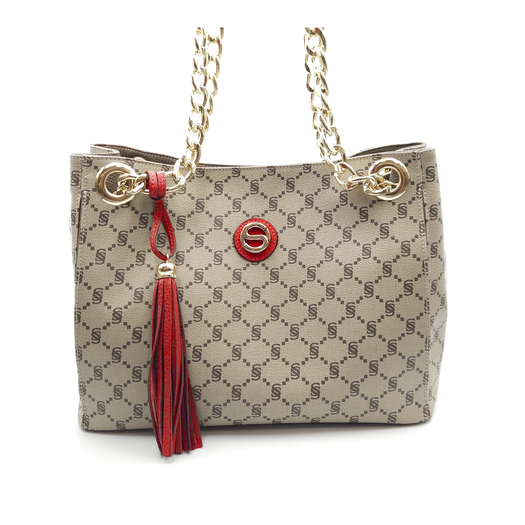 Shopper Monogram con catena gold e nappina - 2033 - immagine 9