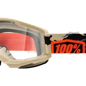 Occhiali Moto Cross Enduro 100% Strata 2 Kombat Lente Trasparente