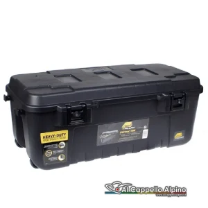 Baule Plano 1919-00 102 lt Nero, con ruote, impilabile e con coperchio rimovibile, 95x46x36,5 cm