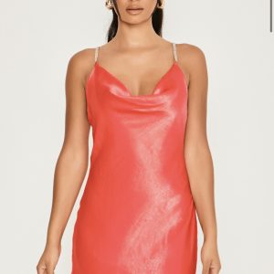 Coral Diamond strap minidress