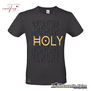 T-shirt InsulTiny Holy Shit unisex, 100% cotone, 150 gr