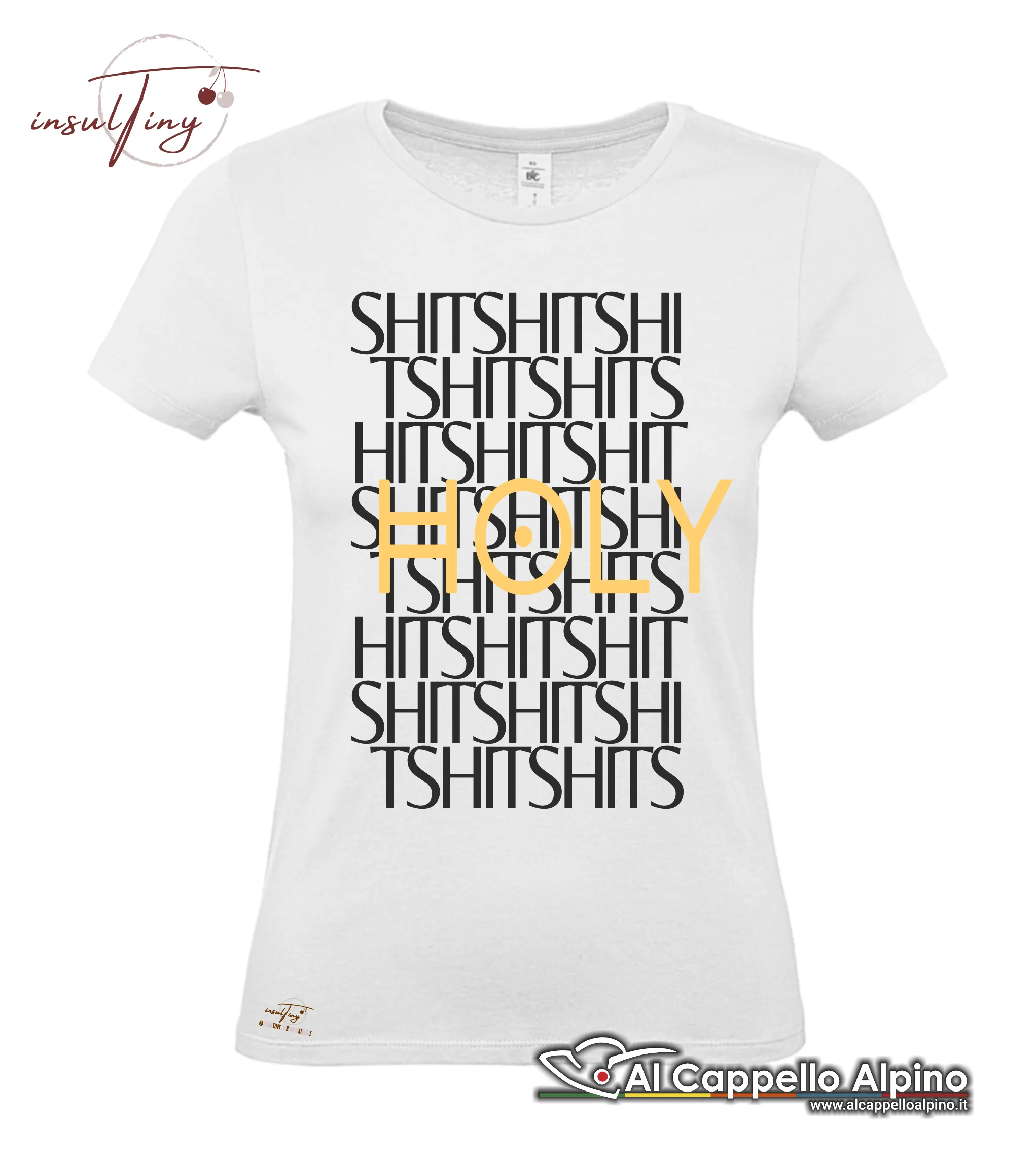 T-shirt InsulTiny Holy Shit donna, 100% cotone, 150 gr - immagine 4