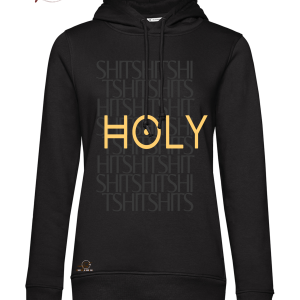 Felpa InsulTiny Holy Shit donna, 80/20% cotone organico poliestere, 280 gr, cappuccio, tasche nascoste