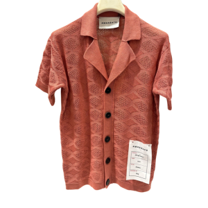 Camicia lavorata manica corta AMARANTO