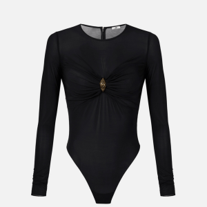 <b>ELISABETTA FRANCHI</b> Body in jersey con dettaglio gioiello colore NERO