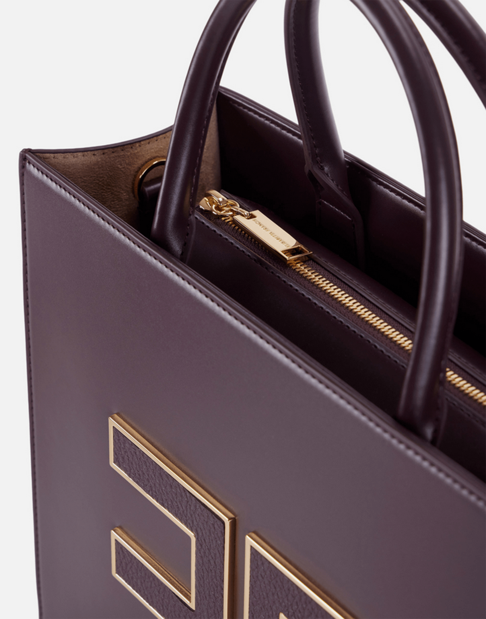 <b>ELISABETTA FRANCHI</b> Tote grande con logo colore MERLOT - immagine 5