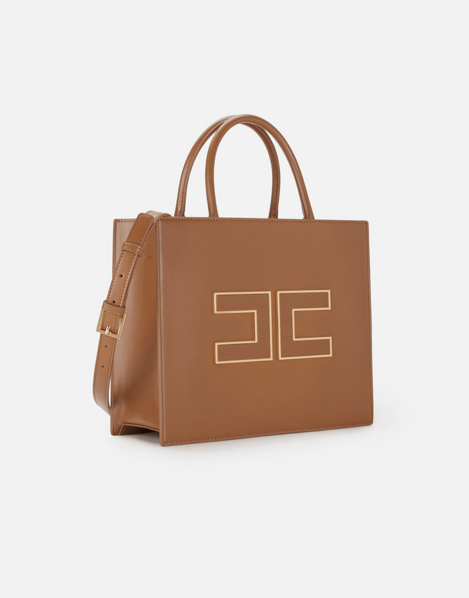 <b>ELISABETTA FRANCHI</b> Tote grande con logo colore BROWN SUGAR - immagine 4