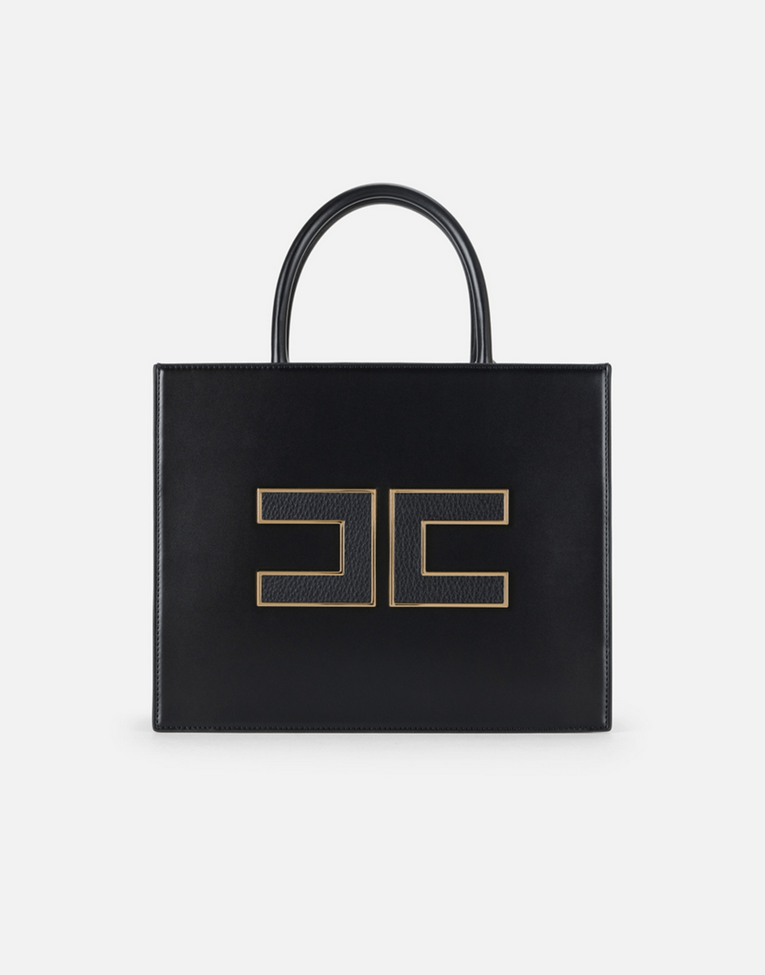 <b>ELISABETTA FRANCHI</b> Tote grande con logo colore NERO - immagine 2