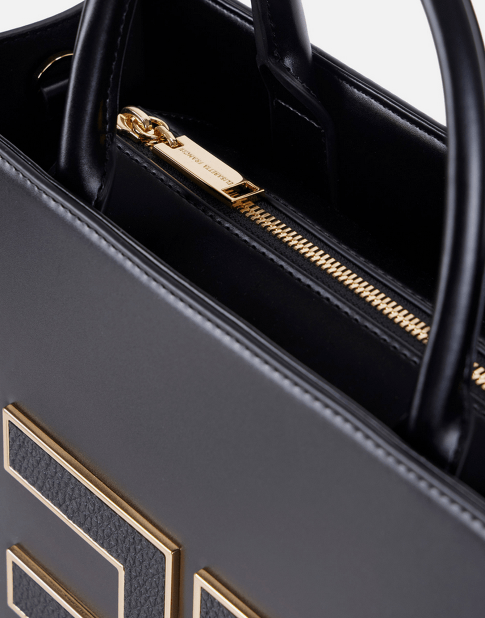 <b>ELISABETTA FRANCHI</b> Tote grande con logo colore NERO - immagine 5