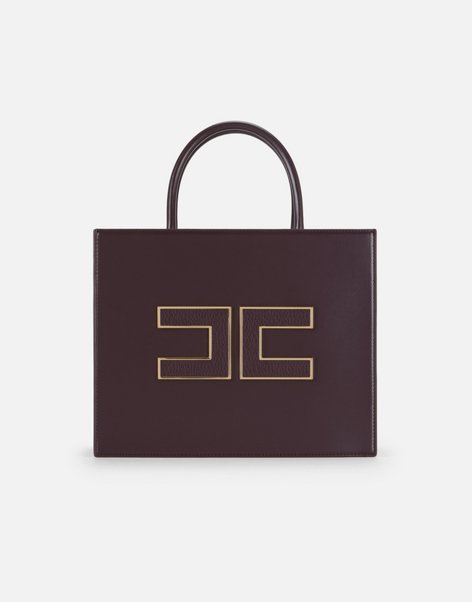 <b>ELISABETTA FRANCHI</b> Tote grande con logo colore MERLOT