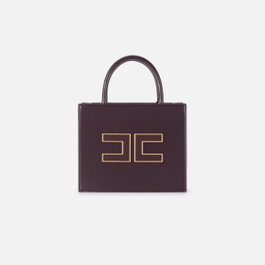 <b>ELISABETTA FRANCHI</b> Tote piccola con logo colore MERLOT