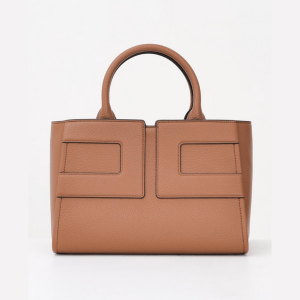 <b>ELISABETTA FRANCHI</b> Borsa a mano con logo colore BROWN SUGAR