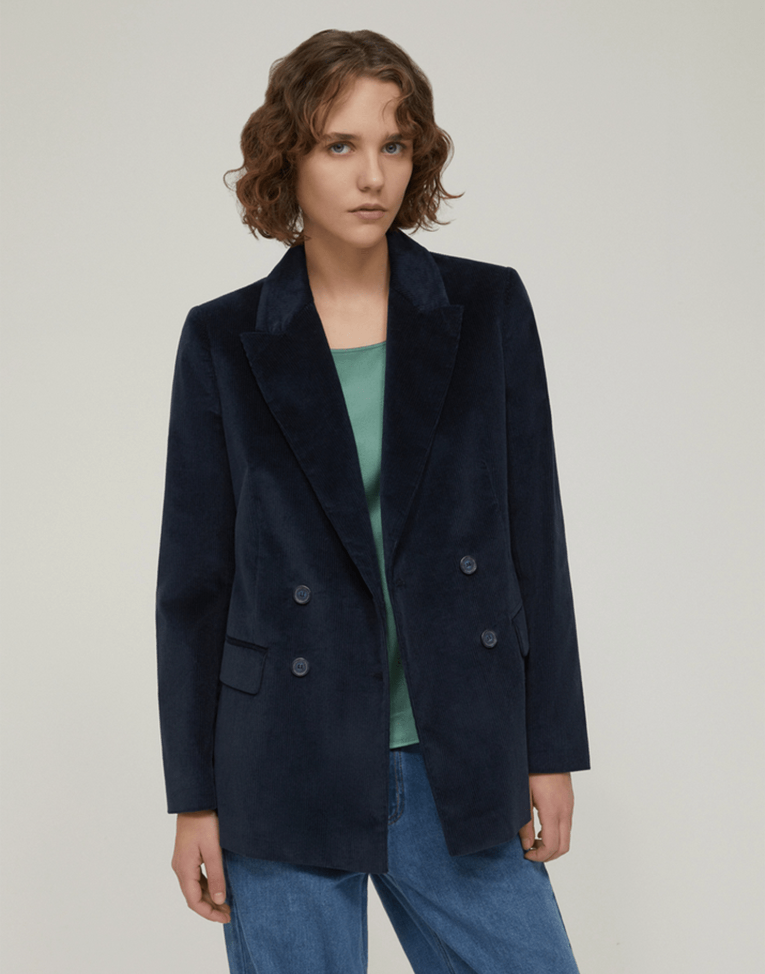 <b>PENNYBLACK</b> Blazer in velluto a coste colore BLU - immagine 2