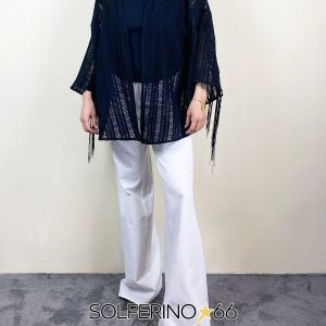 WEILI ZHENG KIMONO IN PIZZO MACRAME’ BLACK