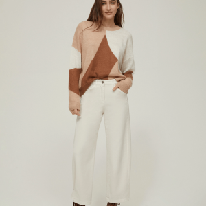 <b>PENNYBLACK</b> Pantaloni barrel leg in drill colore AVORIO