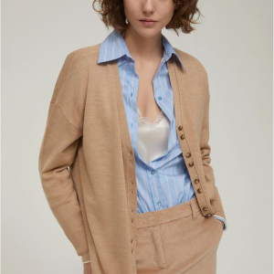 <b>PENNYBLACK</b> Cardigan in pura lana sottile colore CAMMELLO