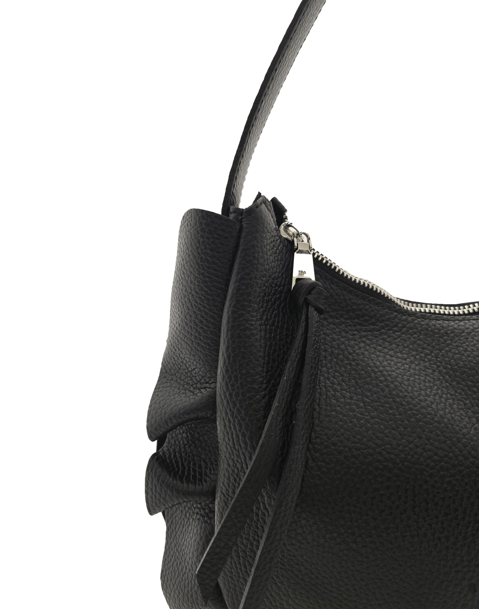 <b>RIPANI</b> Borsa aspalla con rouches laterali colore NERO - immagine 5