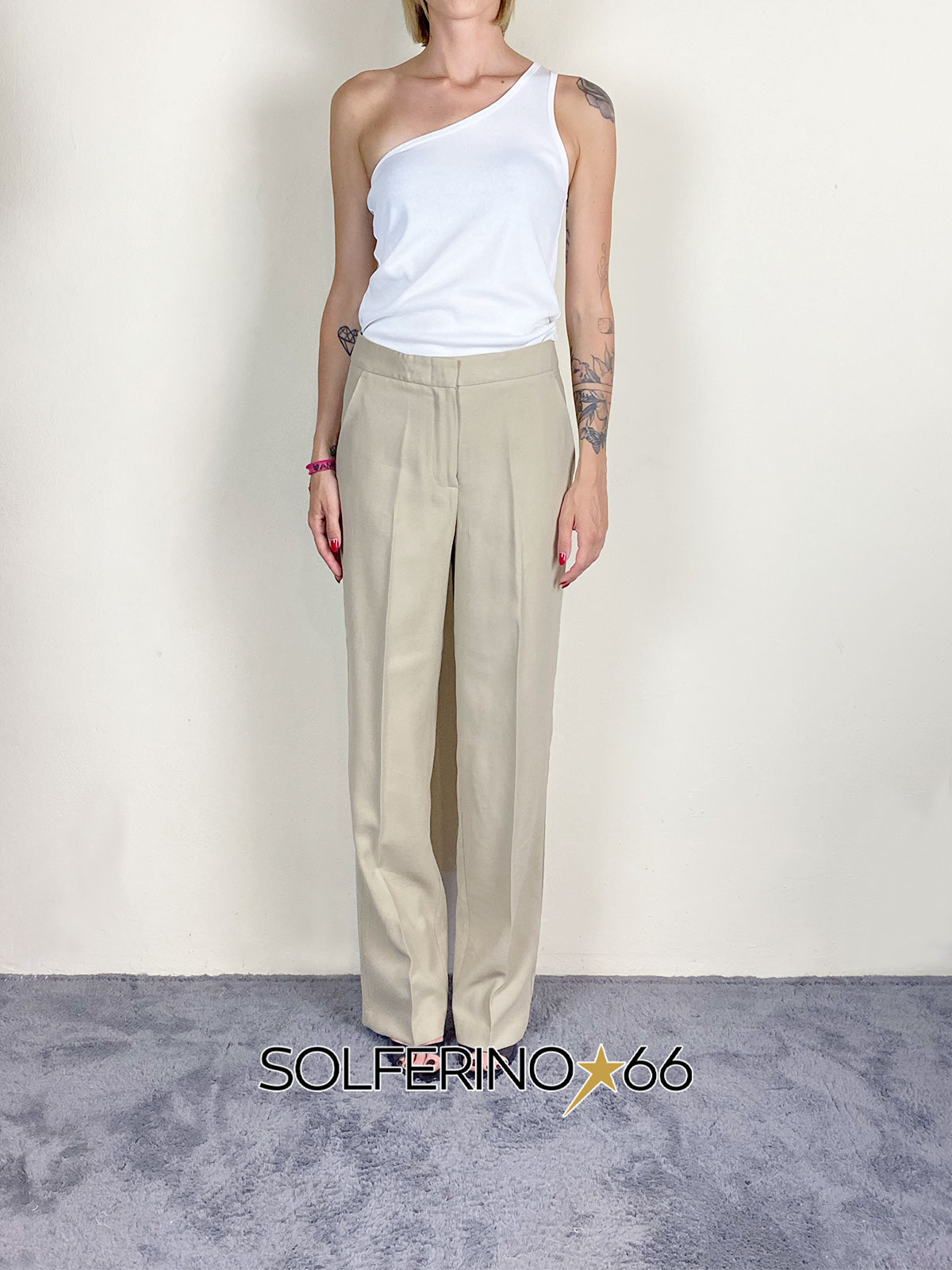 8PM COSMOS-A PANTALONE BEIGE - immagine 3