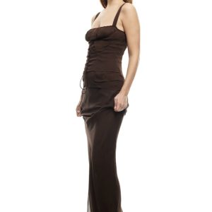 Volant maxiskirt cocoa