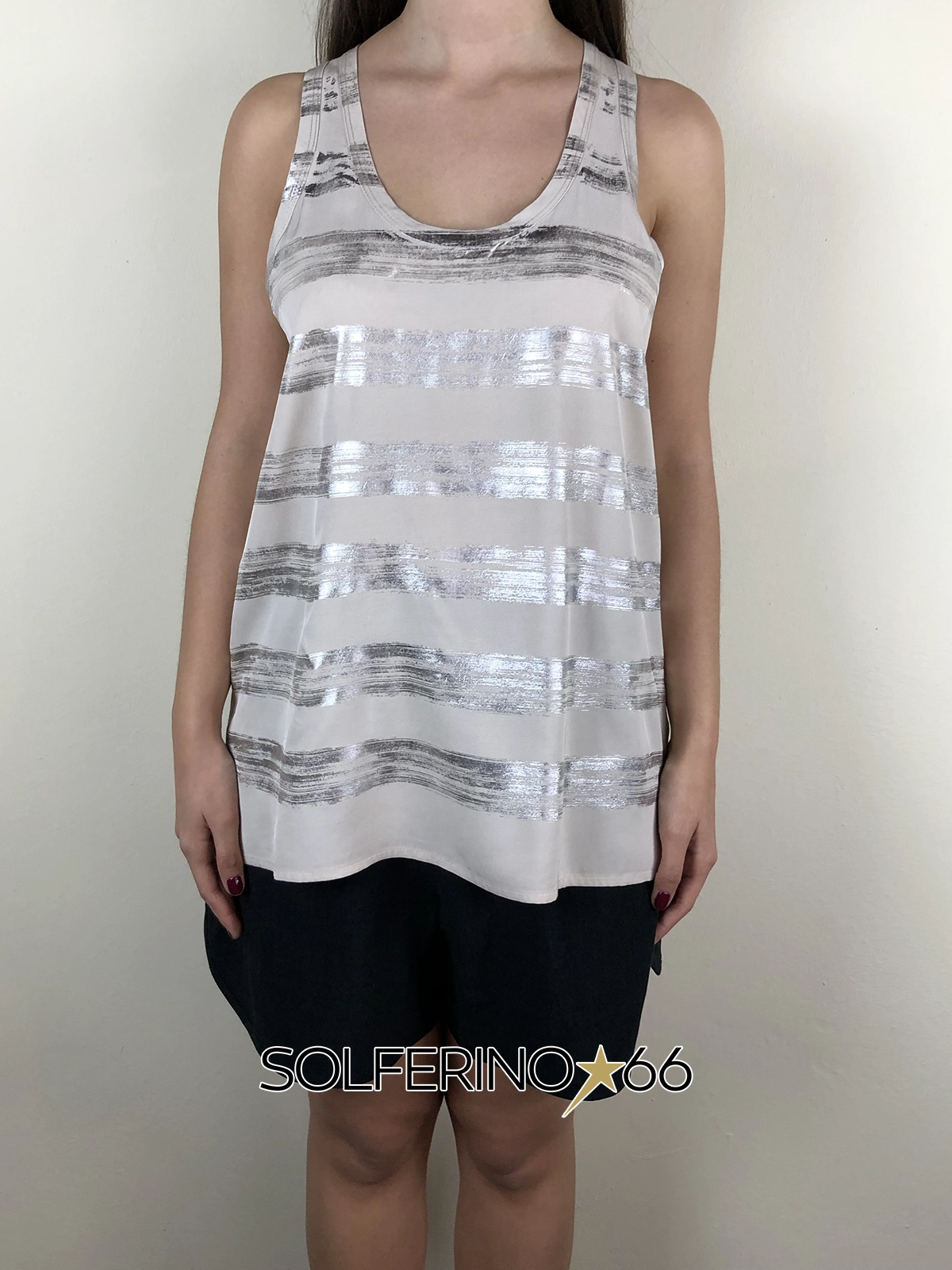 8PM MONACO CANOTTA OFF WHITE/SILVER - immagine 2