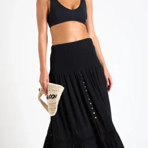 Abito lungo – Gonna Black con inserti in pizzo Banana Moon