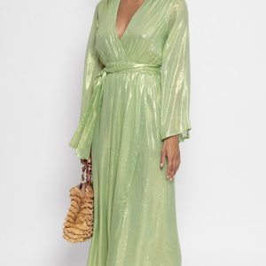 Aquamarine maxi slit dress