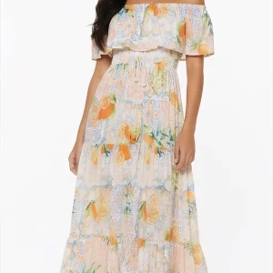 Abito Lungo con Volant Stampa Limoni DOLCE VITA – Watercult