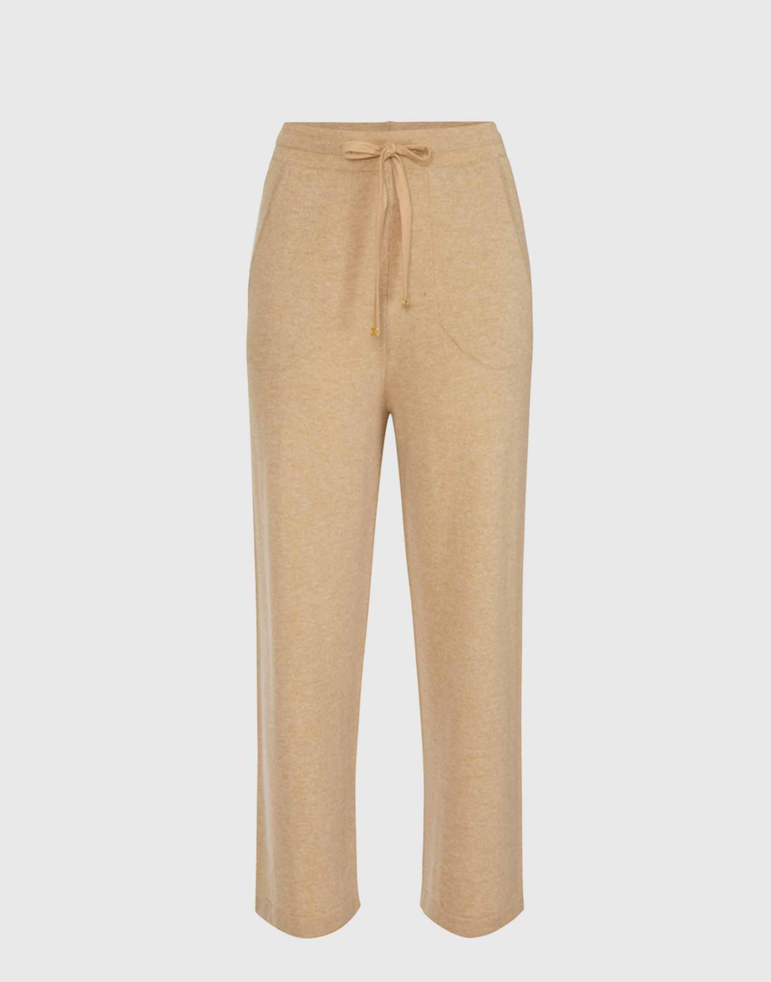 <b>ELISABETTA FRANCHI</b> Pantaloni in misto cachemire con coulisse colore HONEY MELANGE - immagine 3