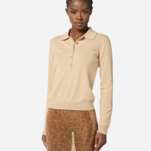 <b>ELISABETTA FRANCHI</b> Maglia in misto cachemire colore HONEY MELANGE