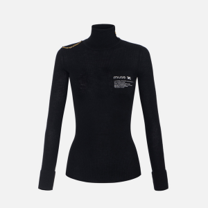 <b>ELISABETTA FRANCHI</b> Dolcevita con dettaglio lettering colore NERO