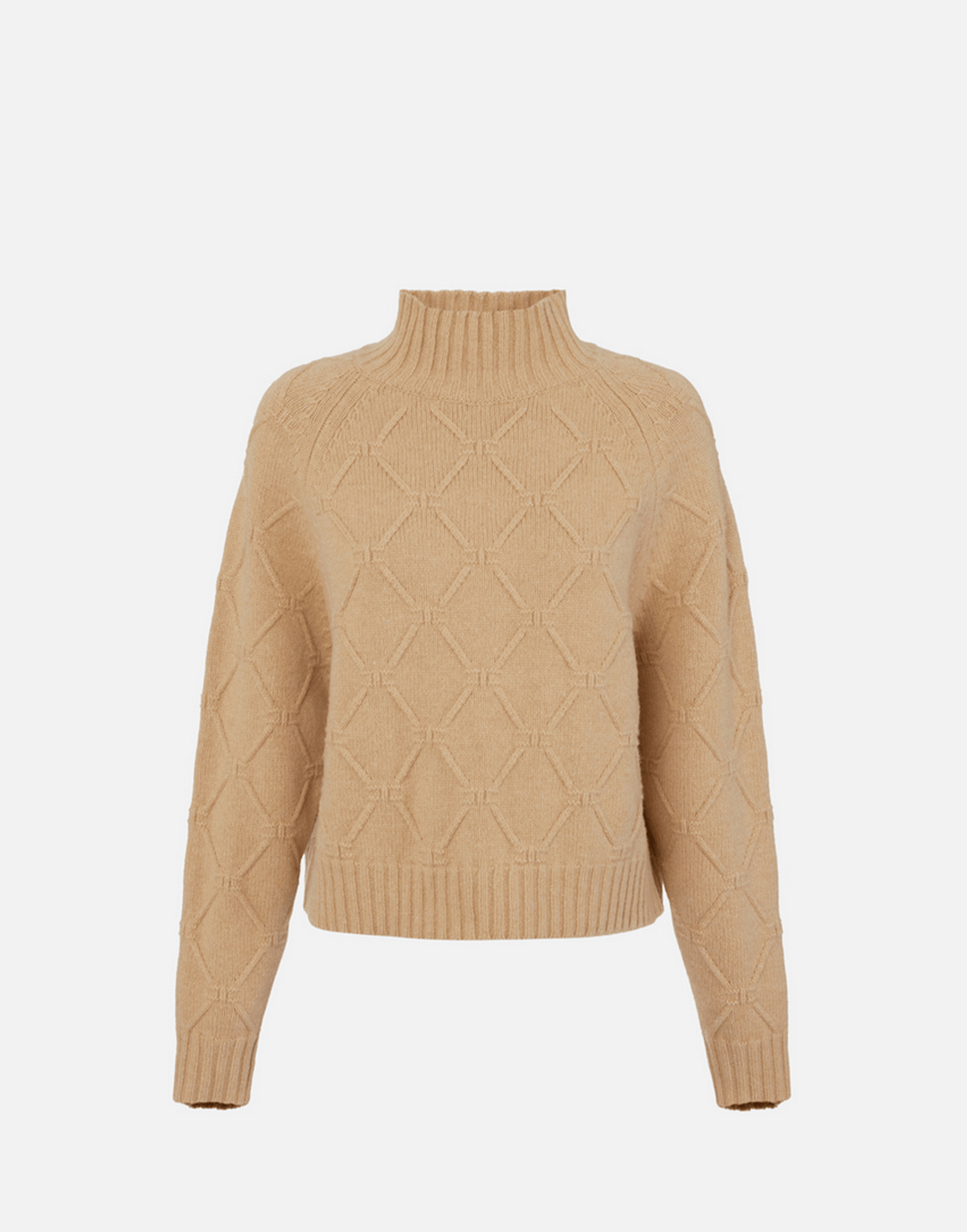 <b>ELISABETTA FRANCHI</b> Pullover in maglia con losanghe jacquard colore HONEY - immagine 2