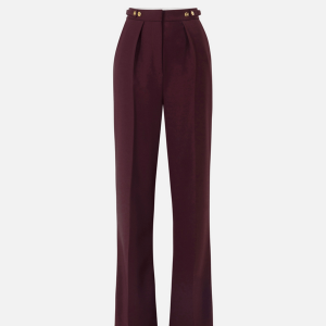 <b>ELISABETTA FRANCHI</b> Pantaloni in crêpe con accessorio gioiello colore MERLOT