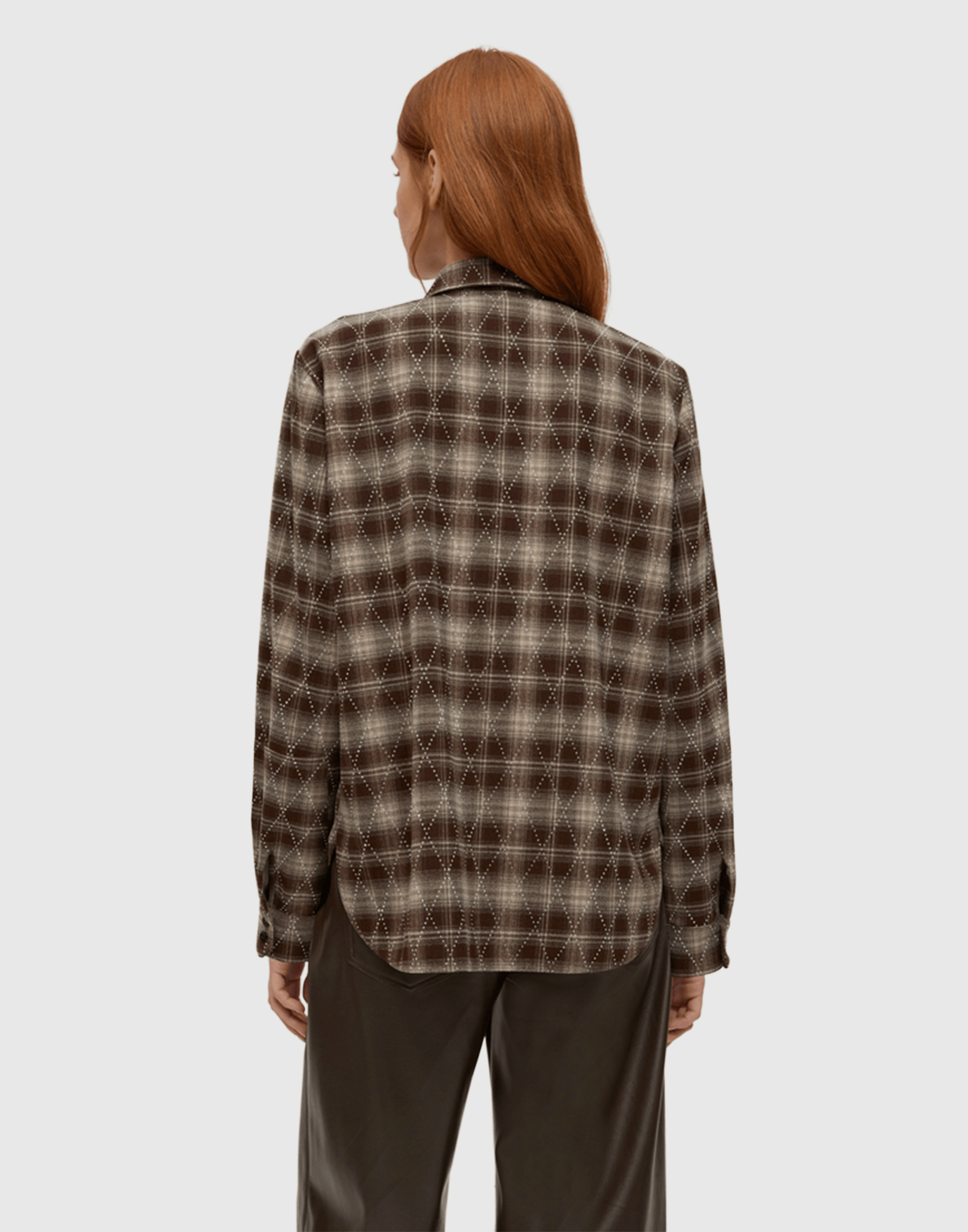 </b>PENNYBLACK</b> Camicia in flanella con strass colore TESTA DI MORO - immagine 5