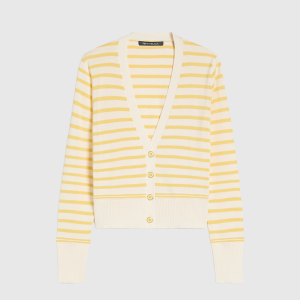 <b>PENNYBLACK</b> Cardigan in misto cotone e seta colore AVORIO/GIALLO