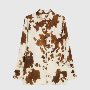 <b>PENNYBLACK</b> Camicia in raso fluido colore AVORIO/MARRONE