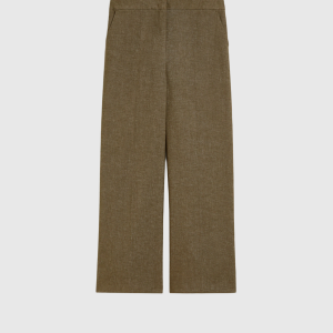 <b>PENNYBLACK</b> Pantaloni ampi in cotone e lino colore KAKI