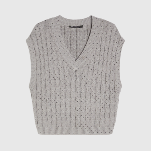 <b>PENNYBLACK</b> Gilet a trecce con micro-strass colore GRIGIO MELANGE