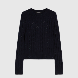 <b>PENNYBLACK</b> Maglia a trecce con micro-strass colore BLU NAVY