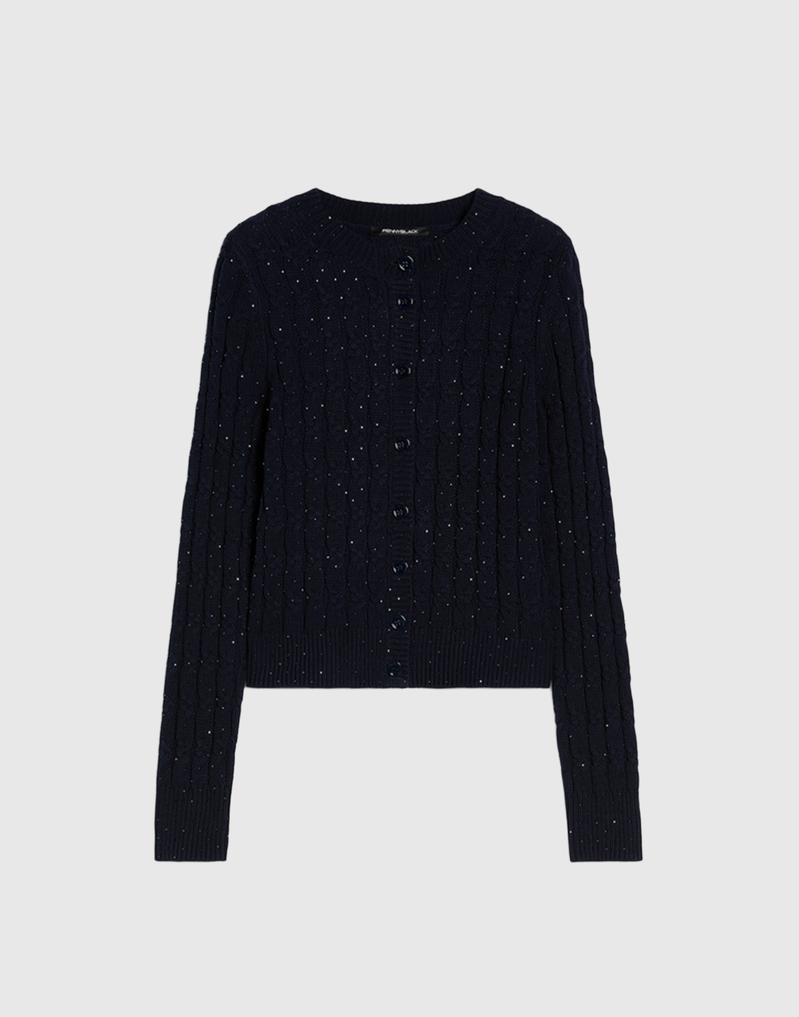 <b>PENNYBLACK</b> Cardigan a trecce con strass colore BLU NAVY