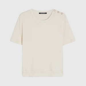 <b>PENNYBLACK</b> T-shirt in blend di cotone e seta colore AVORIO