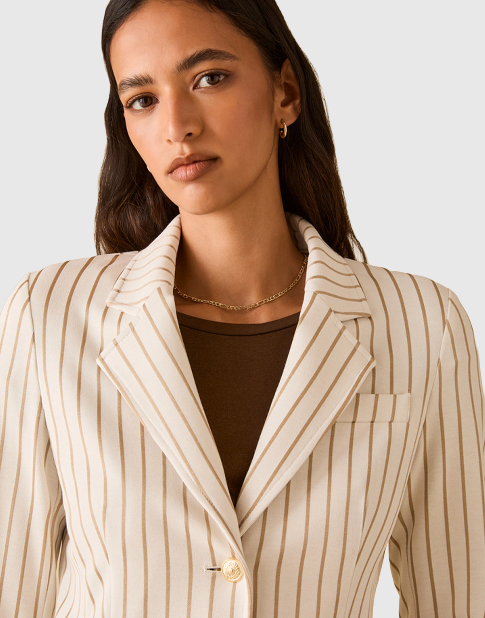 <b>PENNYBLACK</b> Blazer slim in jersey gessato colore VANIGLIA - immagine 5