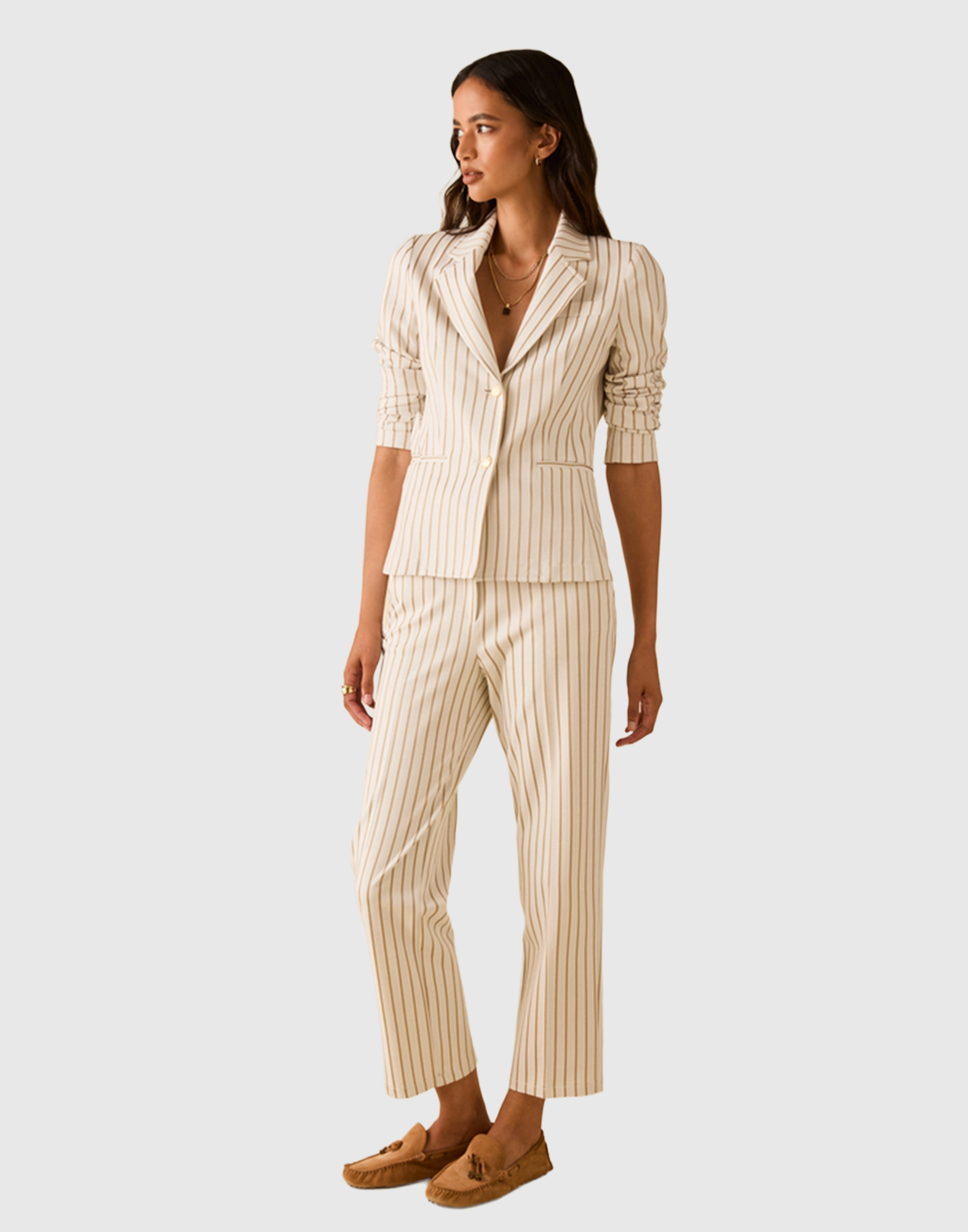 <b>PENNYBLACK</b> Blazer slim in jersey gessato colore VANIGLIA - immagine 4