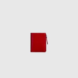 <b>DEL CORE</b> Portafoglio in pelle con zip colore ROSSO