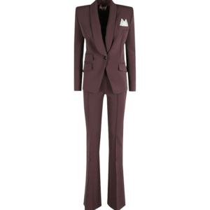 <b>ELISABETTA FRANCHI</b> Tailleur in crêpe colore MERLOT