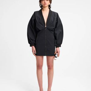 WEILI ZHENG MINI ABITO IN NYLON BLACK