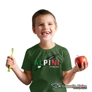 T-shirt da bimbo degli Alpini con stampa tricolore