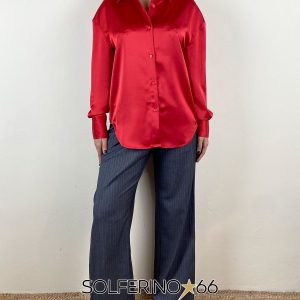 WEILI ZHENG CAMICIA SATIN RED
