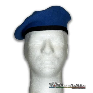 Basco FAV Bilbao Azzurro ONU, 100% lana, mod spagnolo, cinturino gros grain